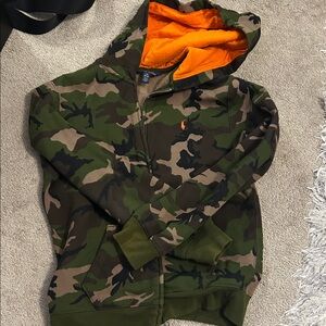 Polo by Ralph Lauren Camo Hoodie with Orange Lining